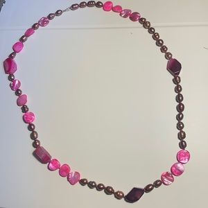 Pink pearl necklace